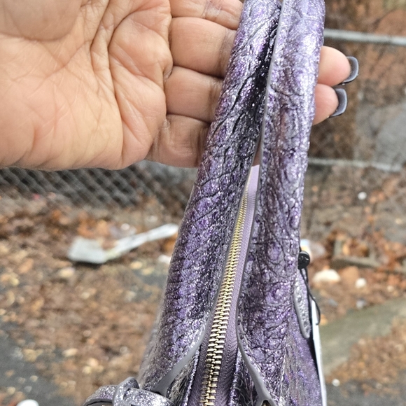 SOLD Brahmin Medium Duxbury Purple Glitter Satchel - Picture 6 of 11